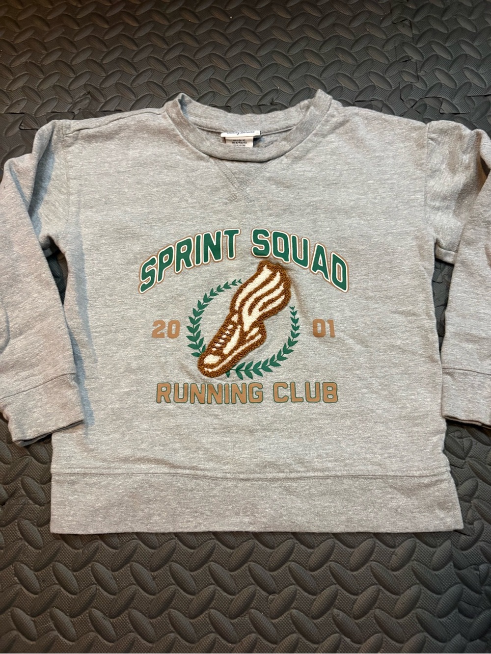 Tommy Bahama Grey Kids Sweatshirt with Green & Gold Running Graphic